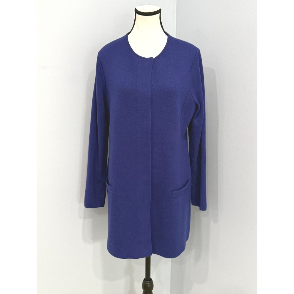 Talbots Petites 100% Merino Wool Snap Front Coatigan Sweater-Coat